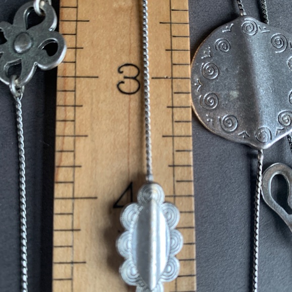 Boho Silver Tone Long  Necklace - Picture 12 of 15